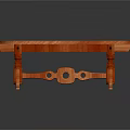 Oval Orange Wooden Dining Table With Carved Legs And Smooth Surface