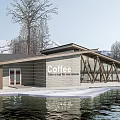 Modern Cafe Building Public Building Visitor Center Building Exhibition Hall Small Public Building Post Station Building 3d model