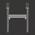 Rustic Wooden Bridge With Weathered Railings Planks And Support Posts
