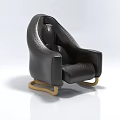 Modern Black Leather Single Chair With Comfortable Design And Wooden Legs