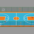 Modern Basketball Gym Interior With Multiple Courts And Colorful Flooring Design
