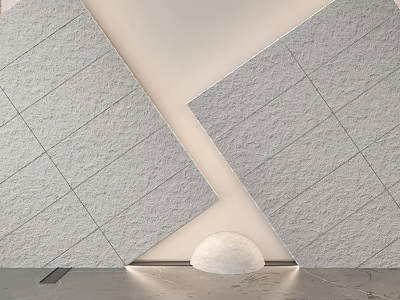 Natural Stone And Wood Wall Design With Geometric Texture And Smooth Surface Pattern 3d model