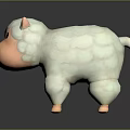 Cute Sheep Stuffed Toys In Pink And White With Round Bodies And Small Ears