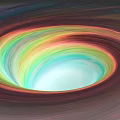 Colorful Rotating Cosmic Spiral With Bright Central Region In Space
