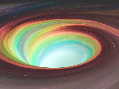 Colorful Rotating Cosmic Spiral With Bright Central Region In Space 3d model