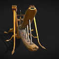 Golden Steampunk Mechanical Insect with Gear Details Bulb Eyes and Metal Legs