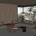 Modern Luxury Sofa And Coffee Table Set With Beige Upholstery Marble Top In Living Room