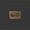 Ornate Brass Teapot On Red Patterned Tray With Golden Border For Home Decor