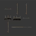 Wooden Fence Scene Components With Various Styles For Model Scenery