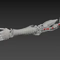 Game And Movie Character With Futuristic Mechanical Arm And Detailed Robotic Limb