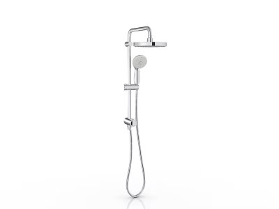 Modern Chrome Shower System with Handheld Sprayer and Fixed Head for Bathroom Use 3d model