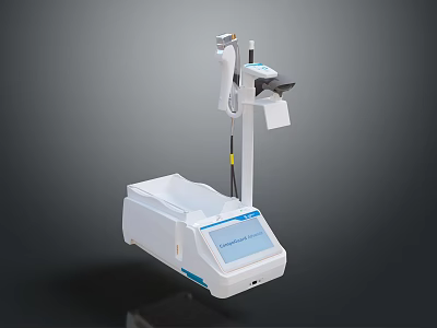 Modern Laboratory Equipment With White Body Digital Display And Adjustable Probe Arm 3d model