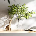 Shower Sauna Space With Green Plant And Figurine