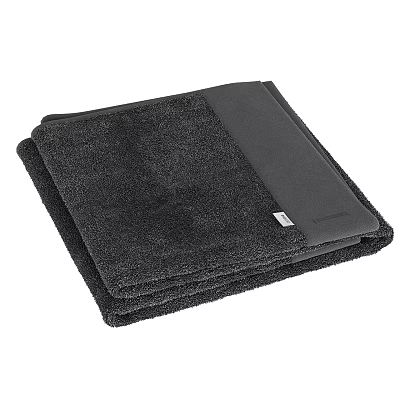 Stack of Black Folded Towels with Soft Plush Texture and Premium Quality 3d model