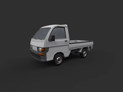 White Compact Single Cab Small Truck With Open Utility Bed Design 3d model