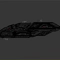 Black Sci Fi Spaceship With Detailed Metallic Structure And Futuristic Design