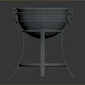 Sturdy Metal Household Cooking Bowl With Tripod Stand For Kitchen Use