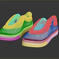 White slip on shoes with pink trim and flat sole comfortable for casual daily wear