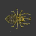 Fantasy Spider Character With Red Eyes Orange Red Leg Tips And Textured Body