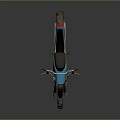 Futuristic Teal And Yellow Motorcycle With Black Seat Large Wheels And Modern Design