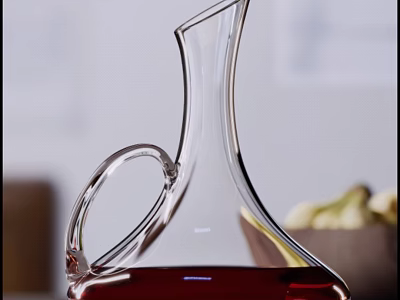 Elegant Glass Wine Decanter With Handle Design 3d model