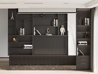Modern TV Background Cabinet 3d model