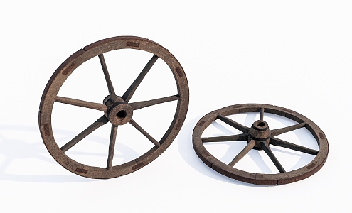 Modern Wheels Wooden Wheels 3d model