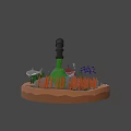 3D Rendered Underwater Scene With Coral Seaweed Rocks Fishing Net And Diving Gear