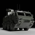 Military Style Green Multi Wheeled Heavy Duty Utility Vehicle With Crane Arm