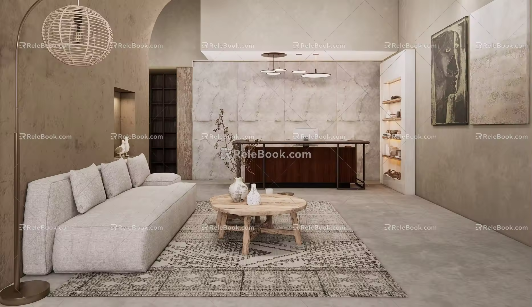 Quiet front desk reception 3d model