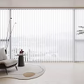 White Blinds In Modern Living Room Bright Interior With Floor Lamp Accent Chair And Green Plant