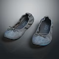 Women's Light Gray Flat Shoes With Bow Decoration And Simple Style