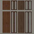 Wooden Cabinet Doors With Glass Panels And Gold Handles For Home Interior