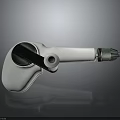 White Handheld Equipment With Black Component Colored Tip And Hole Design 3d model