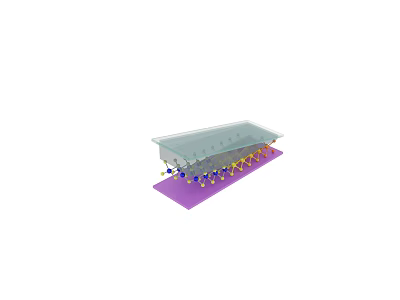 3D Architectural Structure Model Featuring Gray Main Body Purple Base And Colored Support Components 3d model