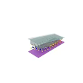 3D Architectural Structure Model Featuring Gray Main Body Purple Base And Colored Support Components