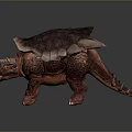 Ankylosaurus Dinosaur With Brown Body Thick Armored Shell And Horned Head