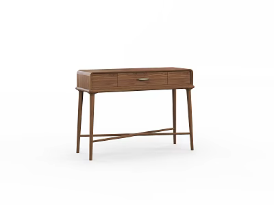 Modern Wooden Console Table With Drawers And Cross Legs Design 3d model
