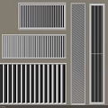 Modern Air Conditioner Vents With Horizontal And Vertical Grille Patterns 3d model