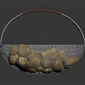 Golden Fried Food Items In Metal Wire Basket With Red Grey Handle