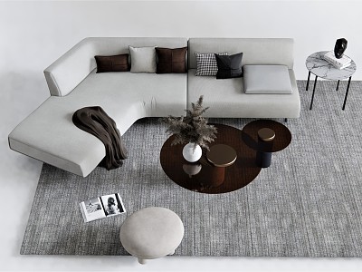 Modern Sofa Coffee Table Combination Multi-person Sofa Casual Sofa Coffee Table Floor model