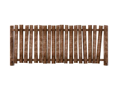 Wooden Slatted Partition For Interior Space Dividing With Natural Brown Finish And Vertical Strips 3d model