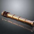 Scenic Landscape Viewing Using Brass Telescope with Black and Gold Decor