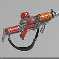 Heavy Duty Industrial Equipment With Red Orange Mechanical Structure Nozzle Bracket And Black Strap