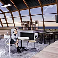 Modern Cafe Small Building 3d model