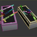 Weapons Including Rifles And Pistols Inside And Outside Silver Grid Texture Metal Cases
