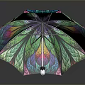 Colorful Umbrella With Stained Glass Inspired Floral Pattern And Vibrant Design