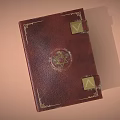 Crimson Leather Box With Golden Emblem Metal Clasps And Gold Trim On Beige Background