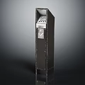 Black Tall Metal Household Bin With Open Top Slot And Functional Design