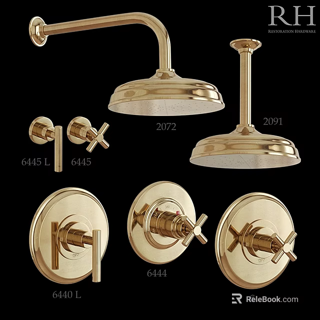 Brass Faucet Components Showcasing Different Models And Elegant Design Elements 3d model